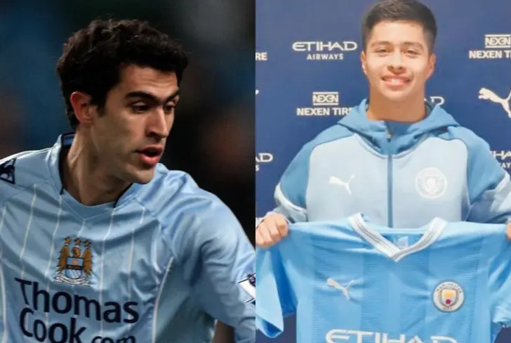 Nery Castillo y Alex Alcalá durante su etapa en el Manchester City