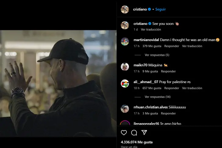 Ronaldo acompañó su publicación con el mensaje: "Nos vemos pronto"