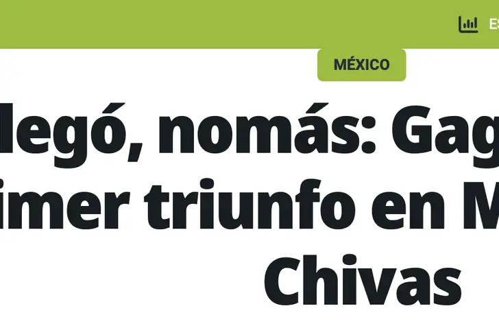 Así titulo Diario Olé el 1er triunfo de Fernando Gago en Chivas