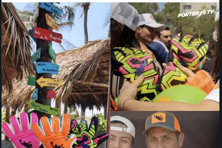 Los guantes que estarían a la venta, que son de la marca de Jorge Campos.