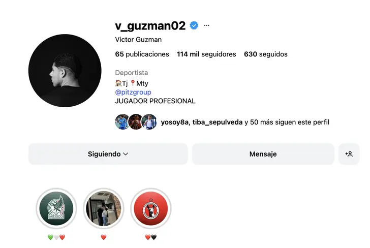 Víctor Guzmán borró a Rayados dentro de su biografía en Instagram