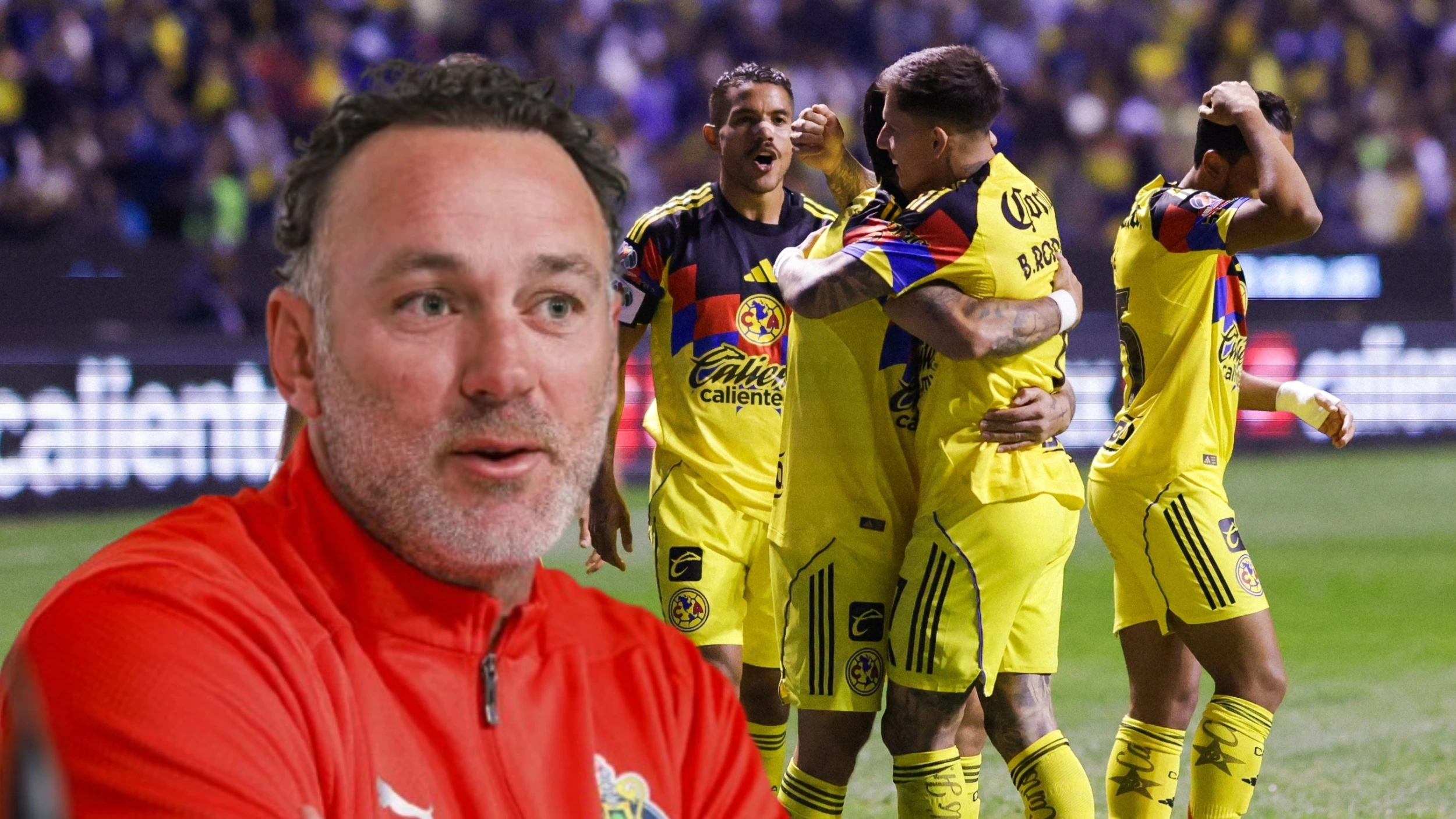 Gabriel Milito en conferencia de prensa y jugadores del Club América